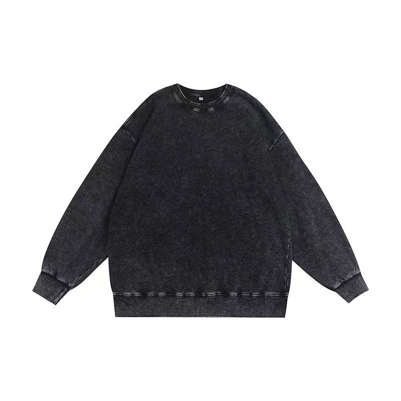 Solid color  Vintage-Washed Oversized sweatshirt