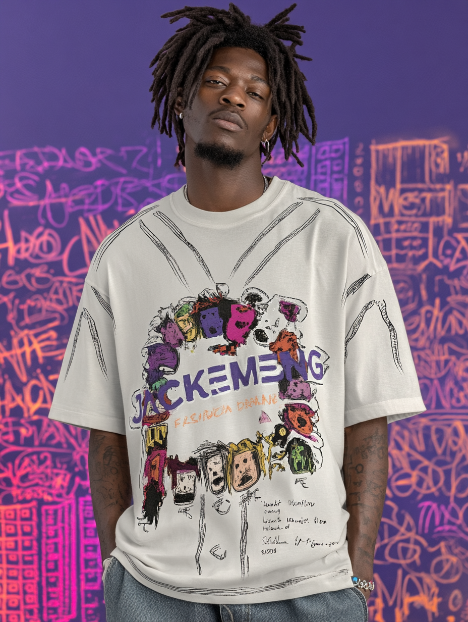 Vivid Crew Vintage-washed oversized T-shirt-[The Recounted Cloth]