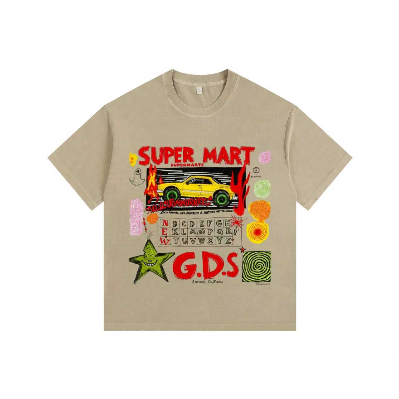Street-style illustration Vintage-washed oversized T-shirt