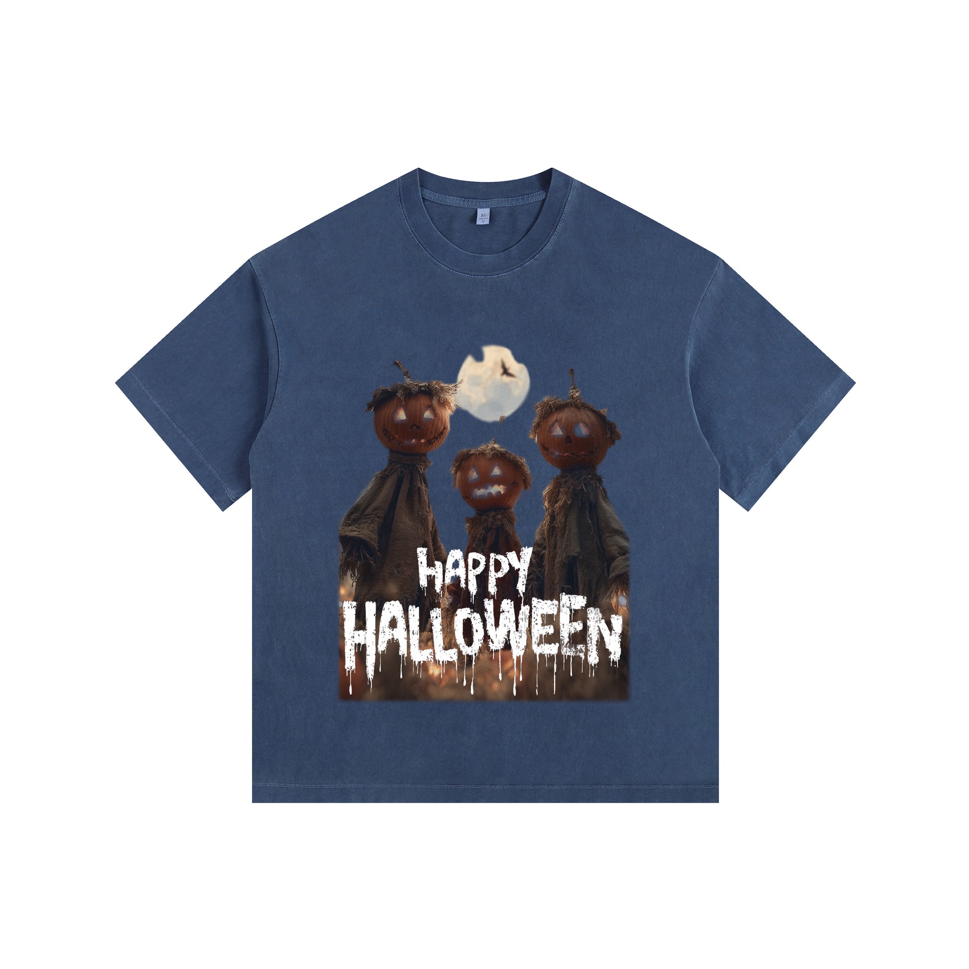 Pumpkin Bros Vintage-Washed Oversized Tee – [Halloween🎃]