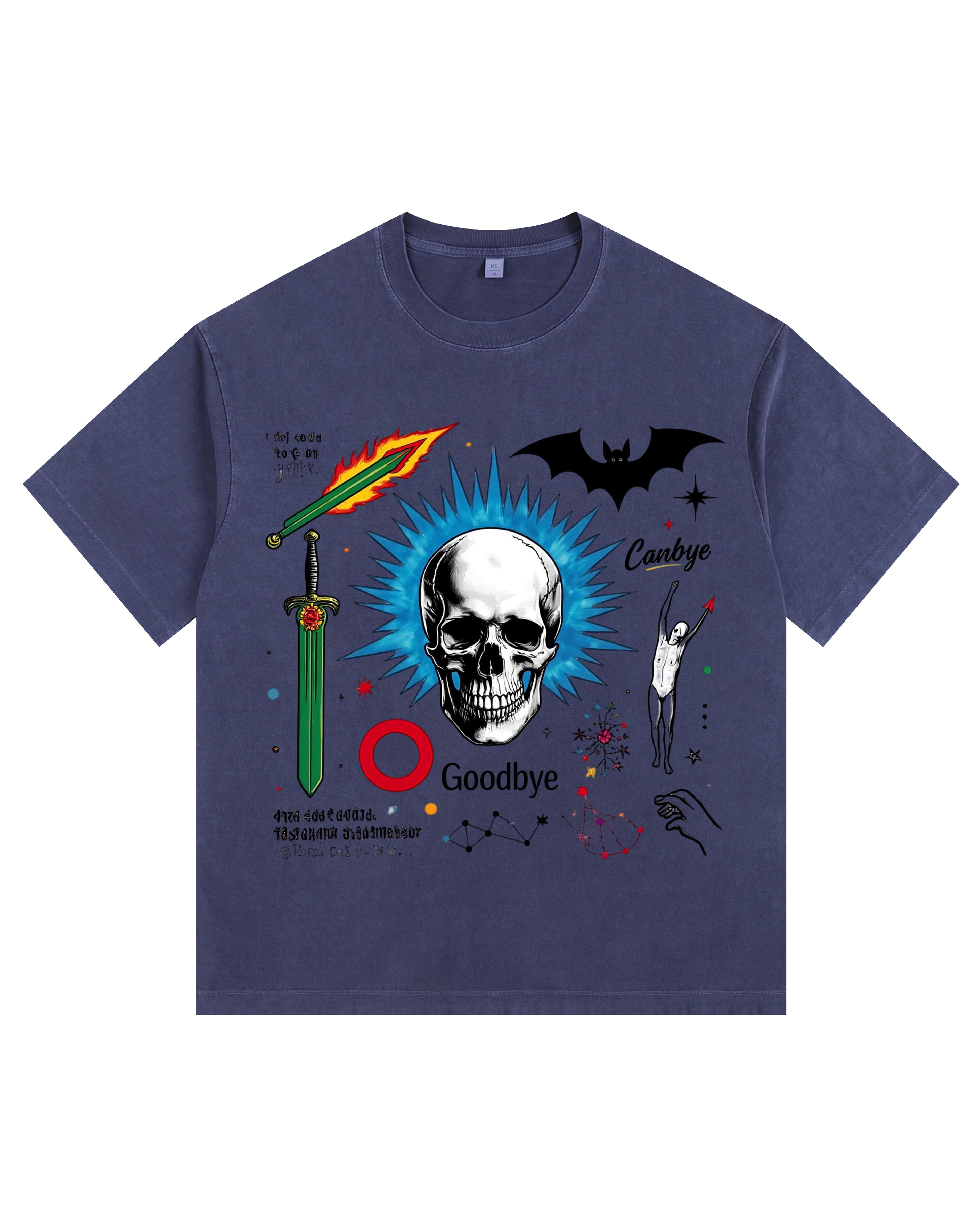 Street Doodle Vintage-washed oversized T-shirt
