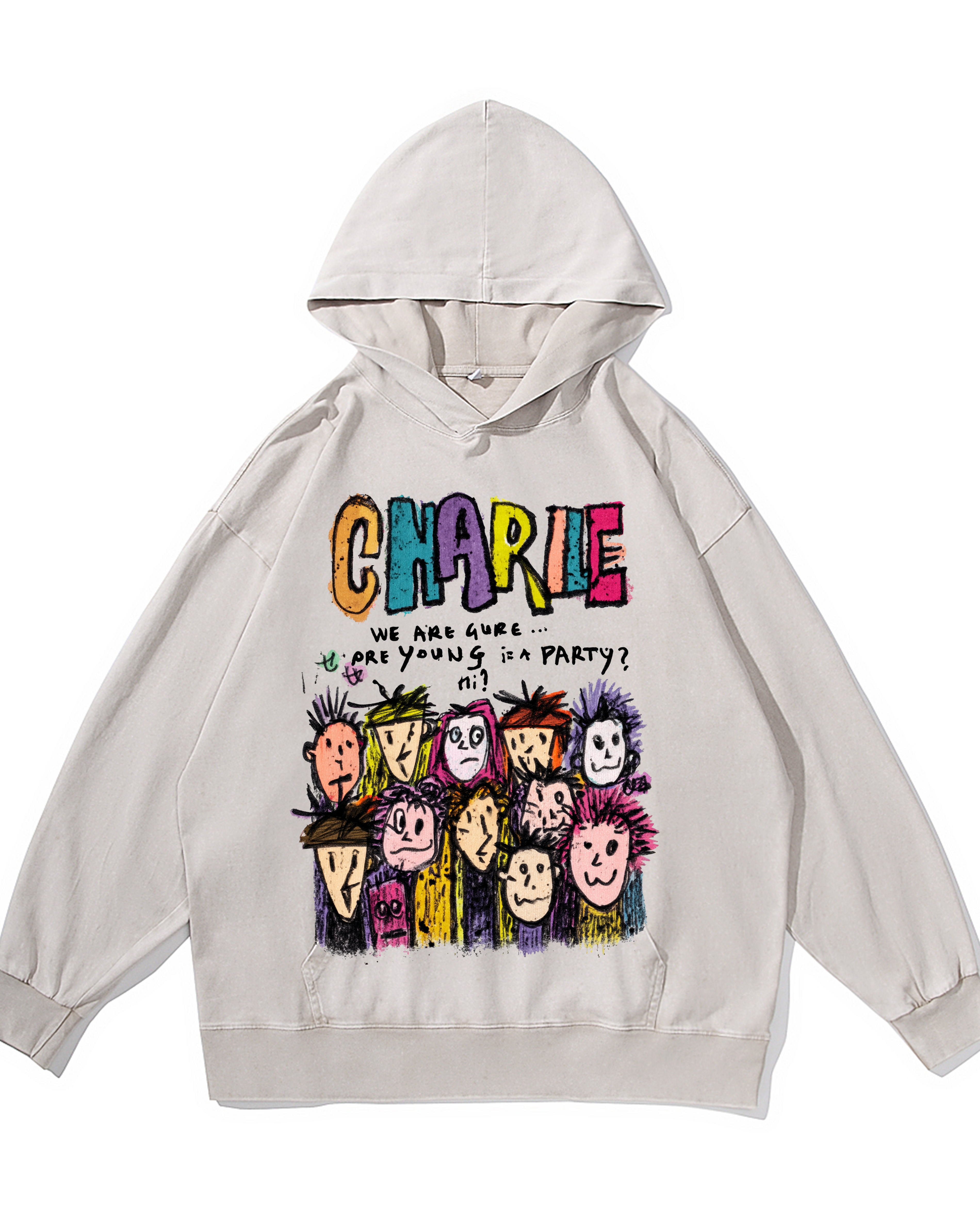 Vivid Crew Vintage-washed oversize hoodie