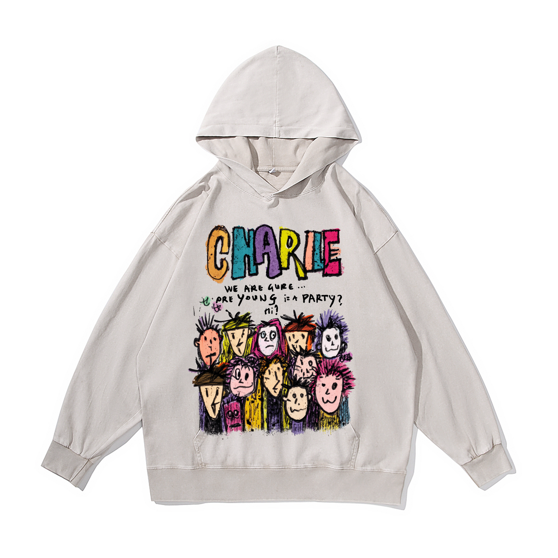 Vivid Crew Vintage-washed oversize hoodie