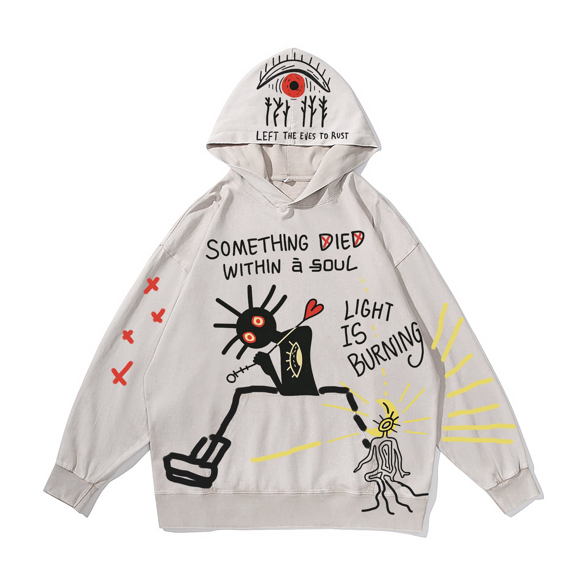 Eye Doodle Vintage-Washed  Hoodie – [The Recounted Cloth]