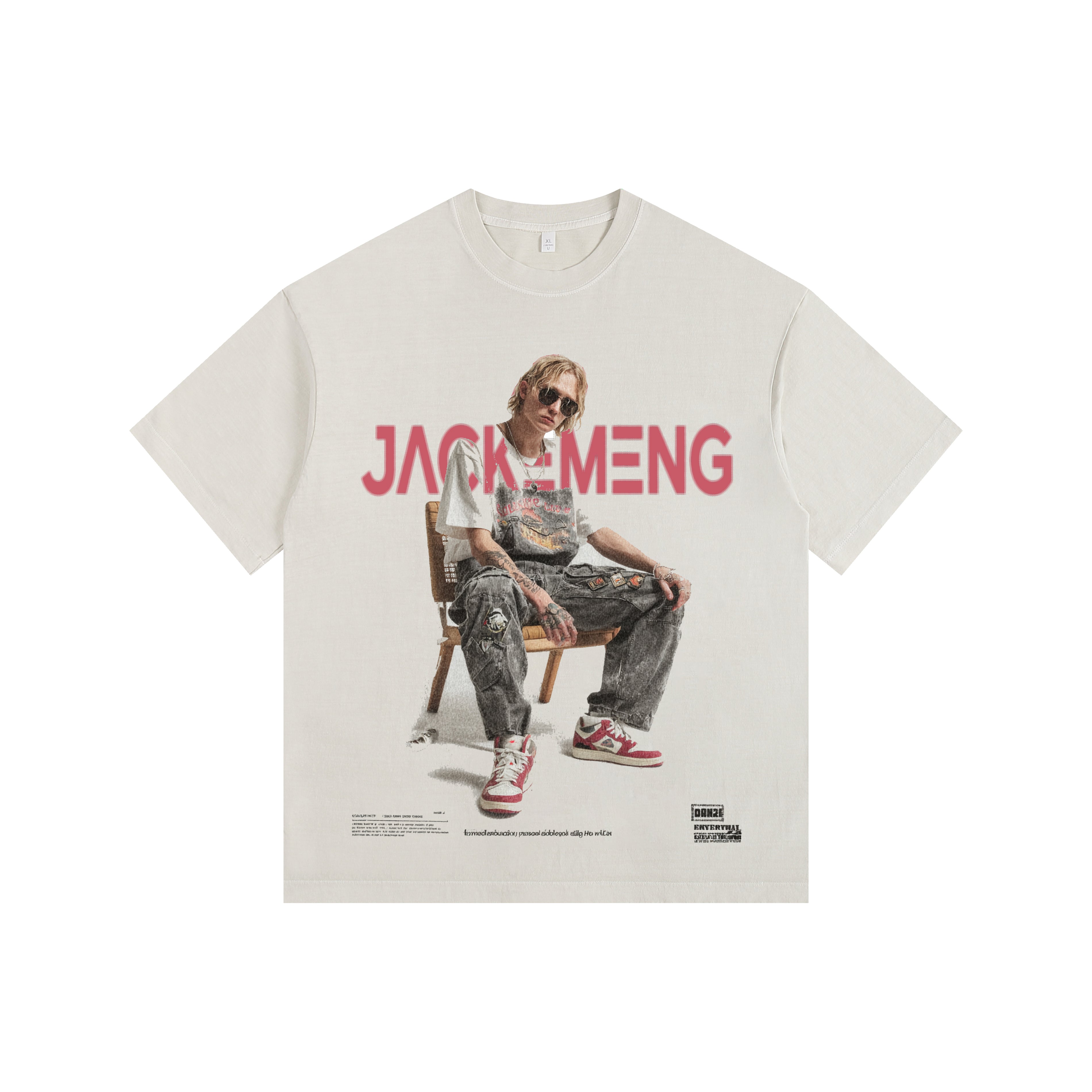 Large Print Street Vintage-Washed Oversized T-shirt