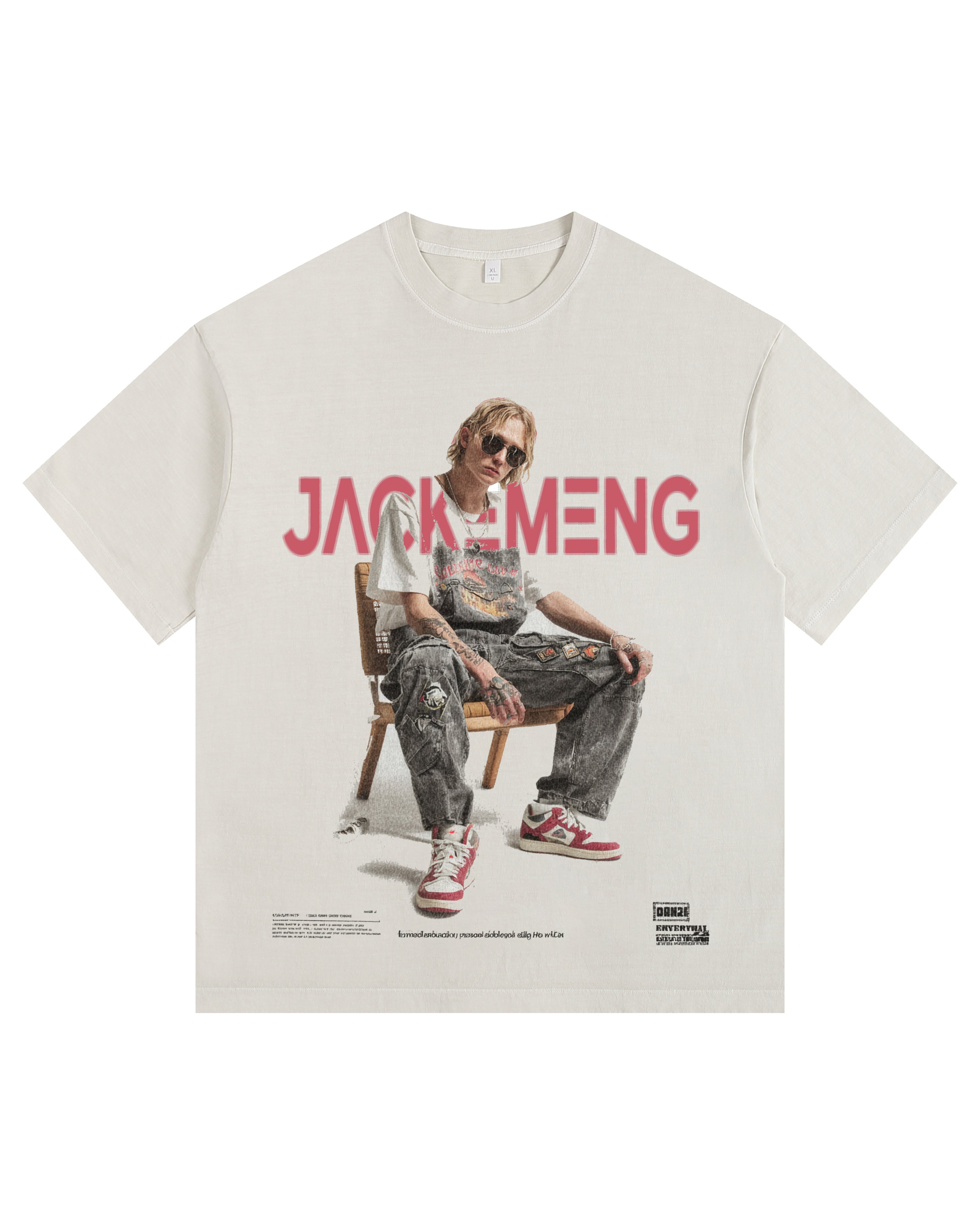 Large Print Street Vintage-Washed Oversized T-shirt
