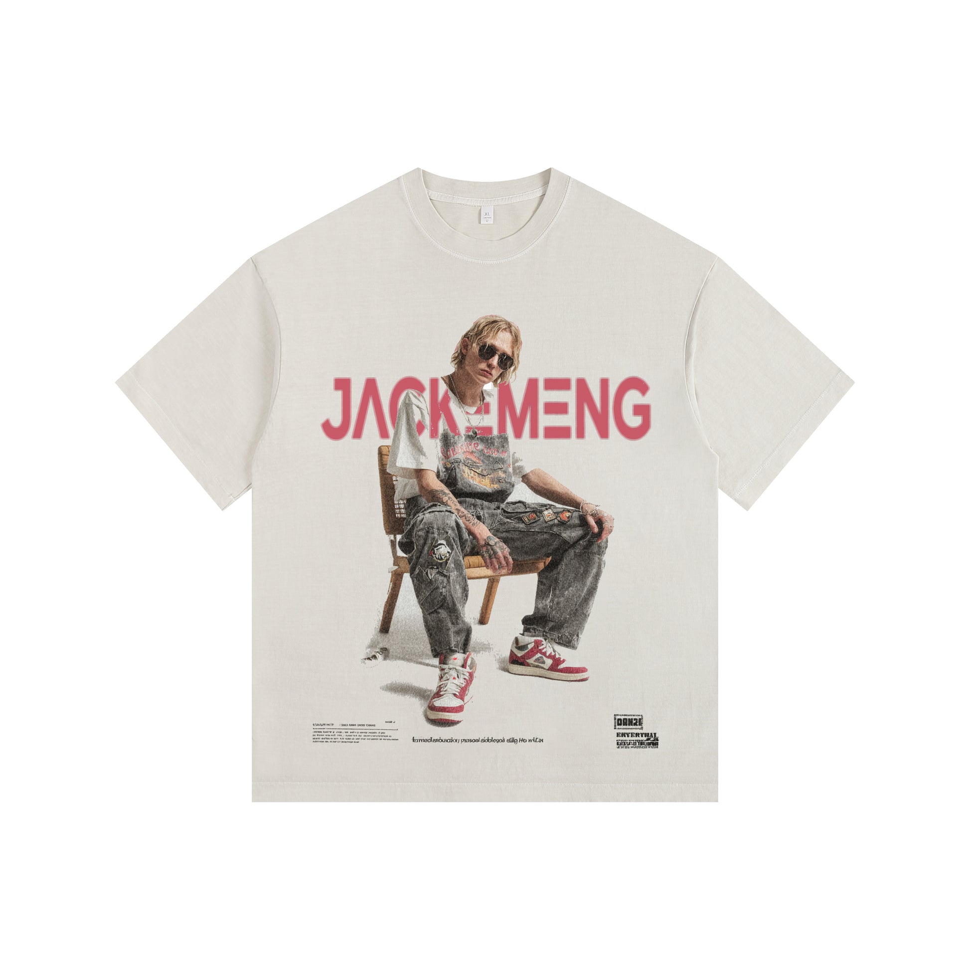 Large Print Street Vintage-Washed Oversized T-shirt