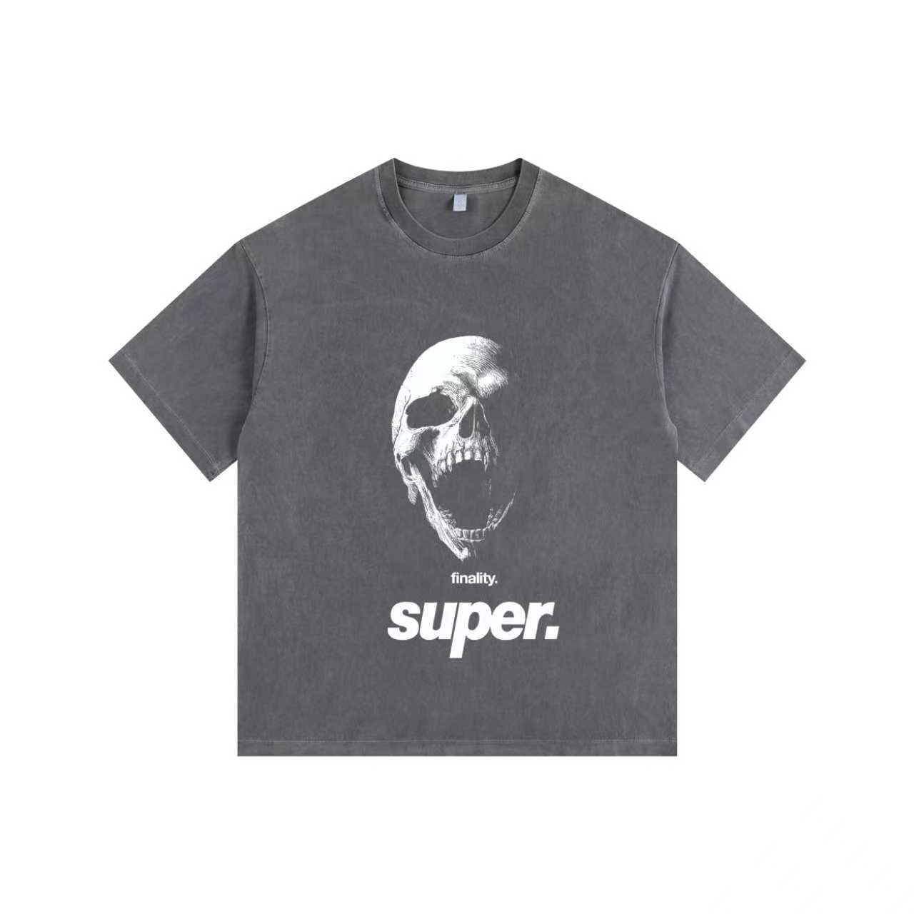 Creepy Skull Vintage-washed oversized T-shirt
