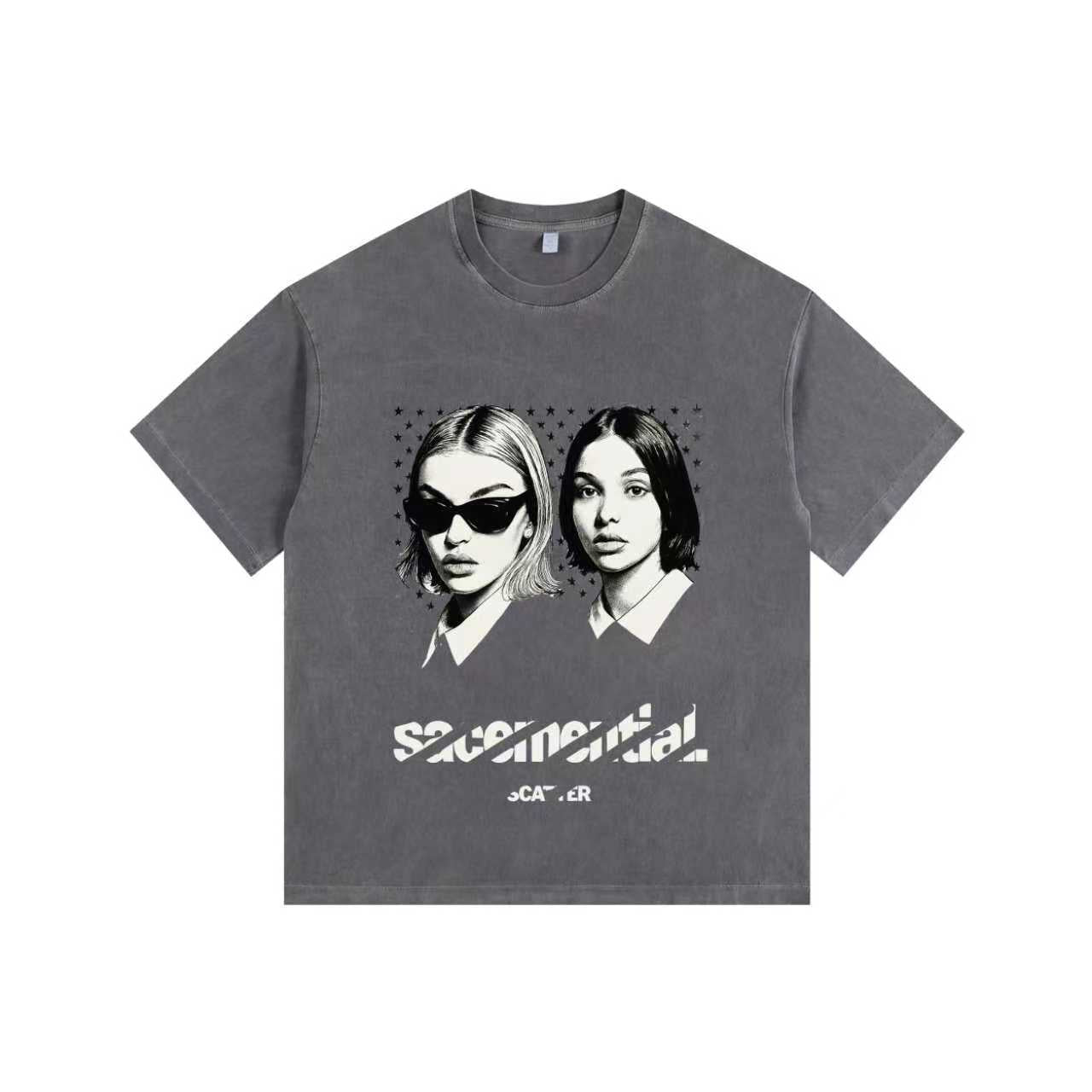 Sisters Vintage-washed oversized T-shirt