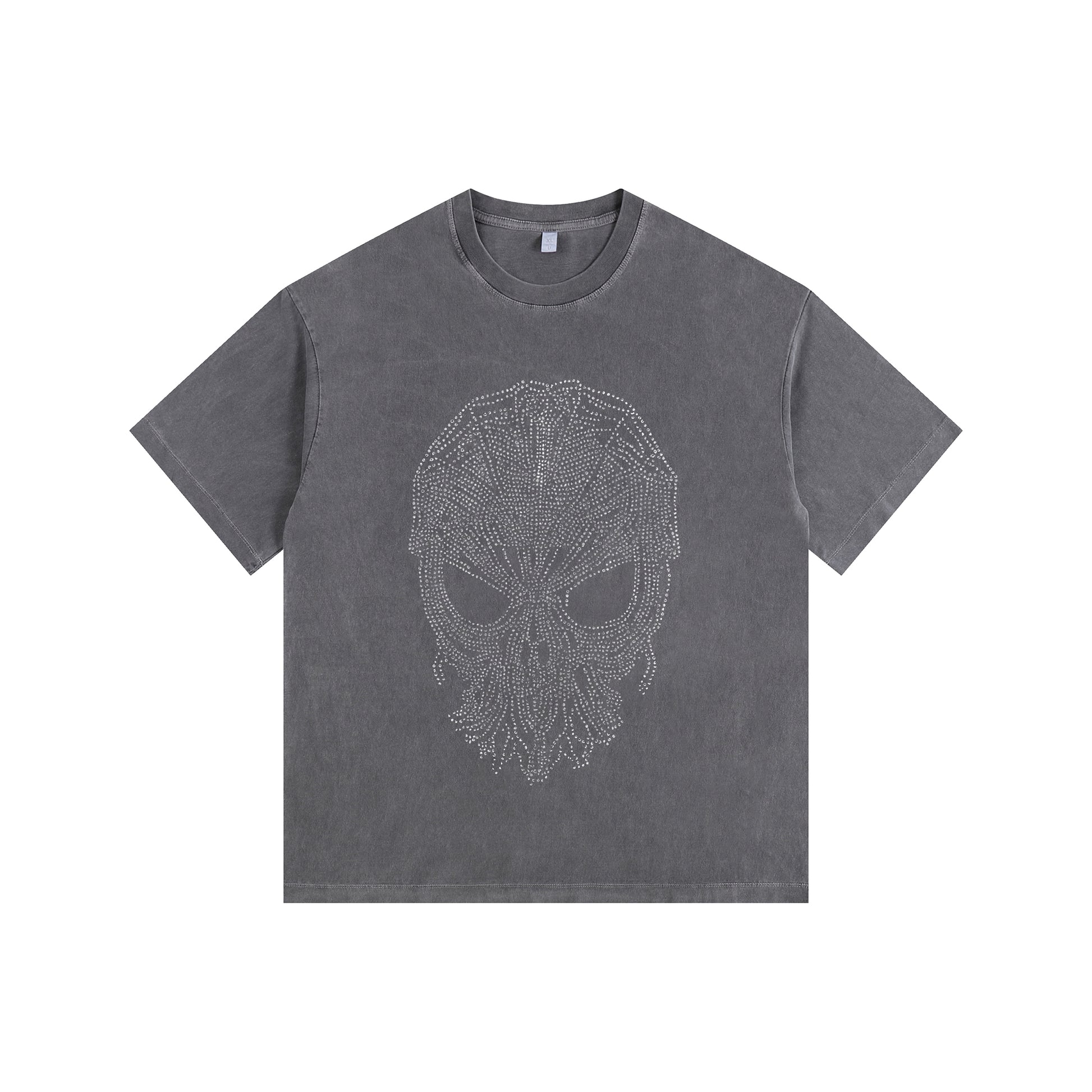 Skull Vintage-washed oversized T-shirt - [CRYSTAL REBEL]