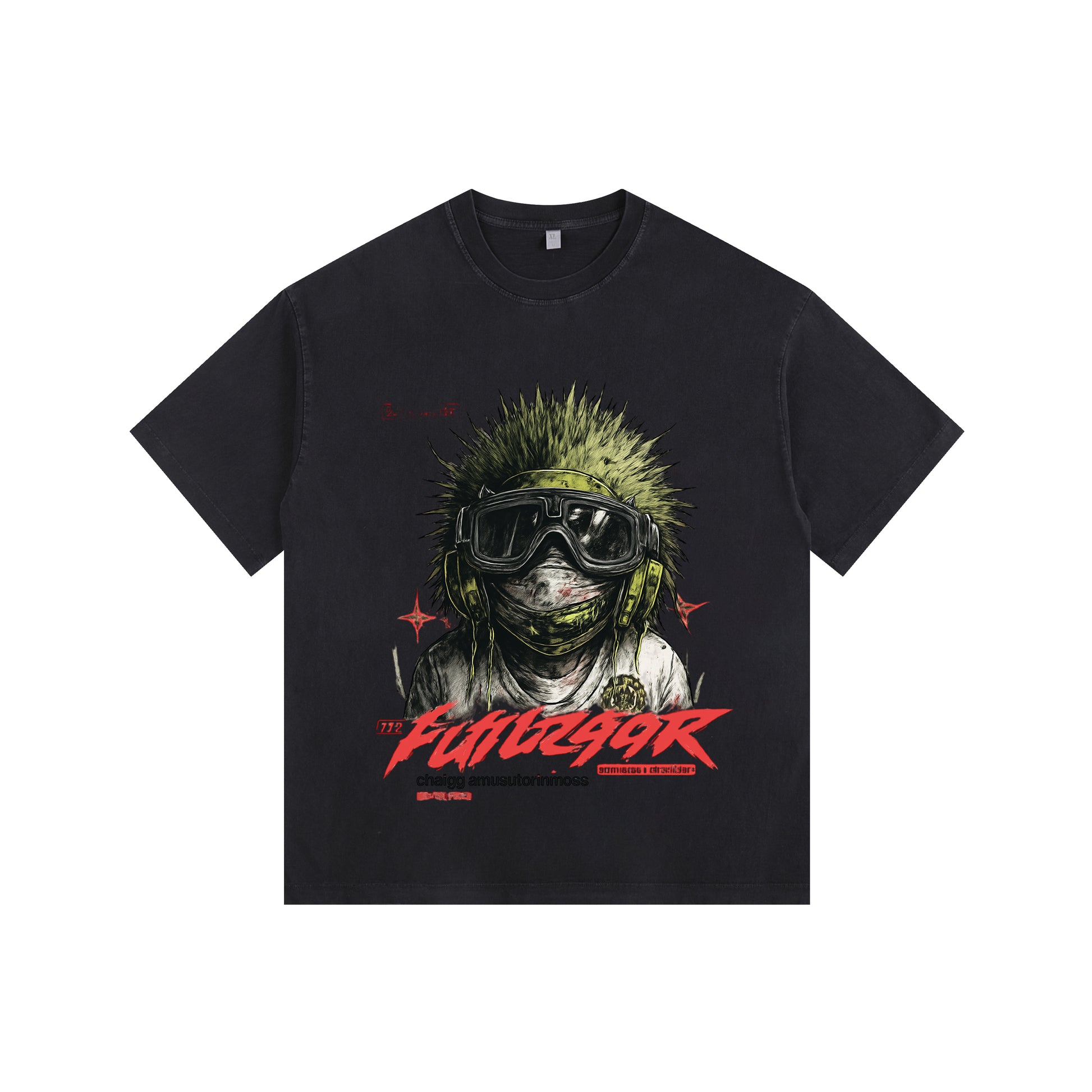 Green Sea Urchin Vintage-Washed Oversized T-shirt