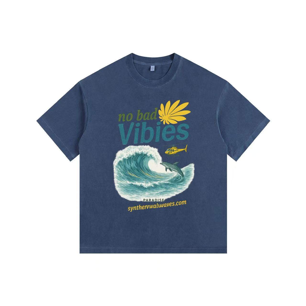 Waves Vintage-Washed Oversized T-shirt