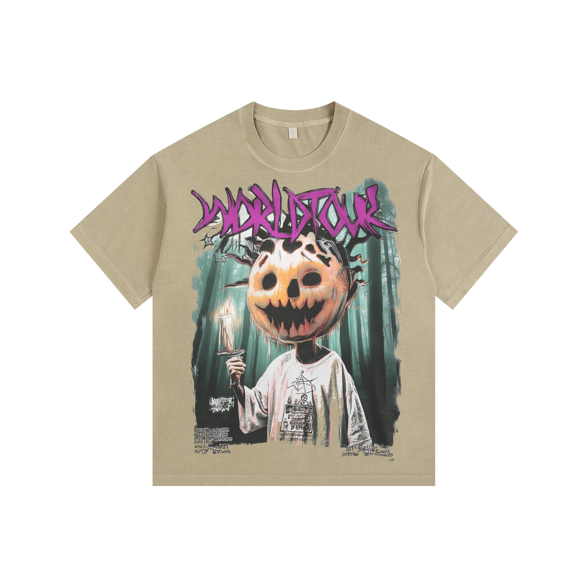 Pumpkin Boy Vintage-Washed Oversized T-shirt – [Halloween🎃]