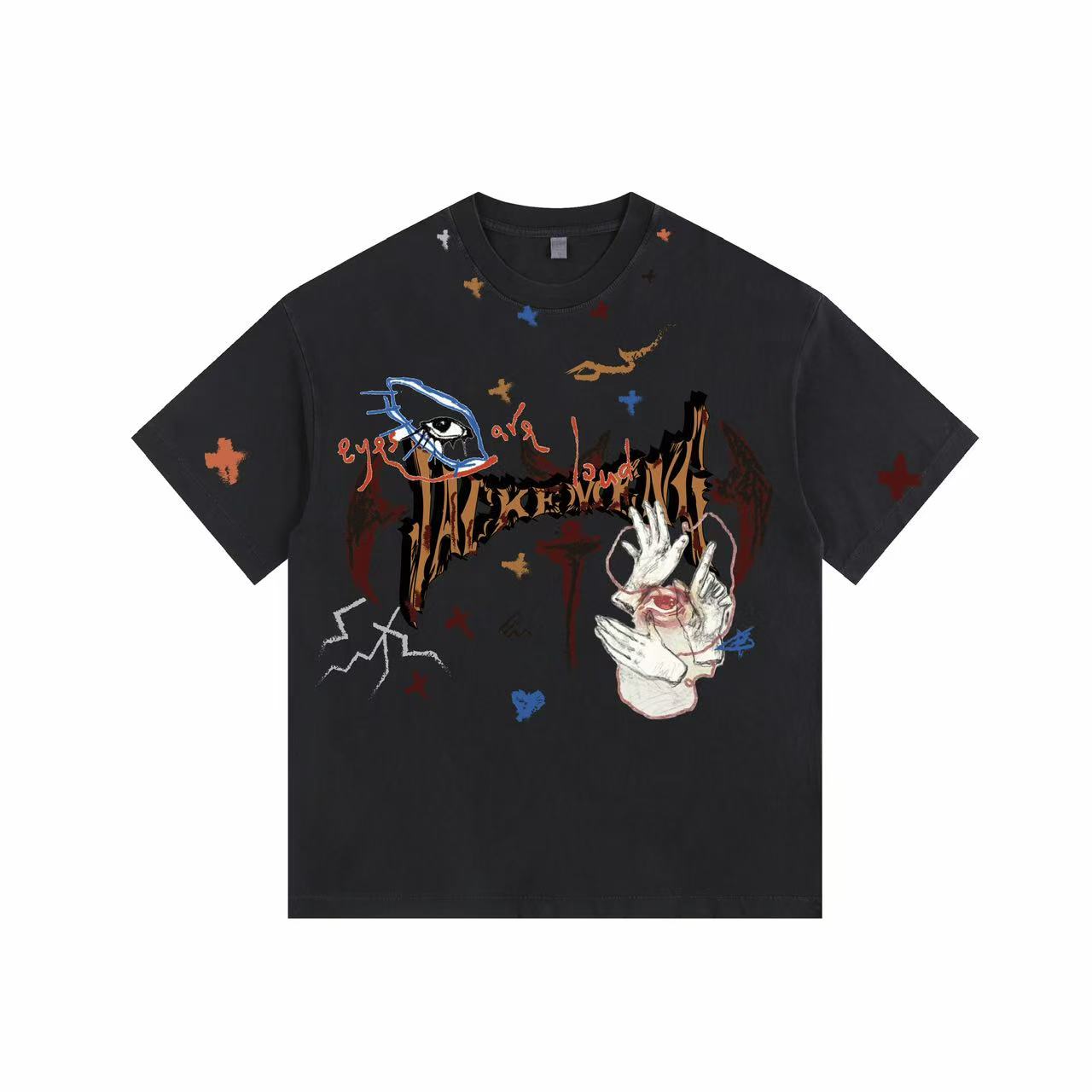 Demon JACKEMENG Vintage-Washed Oversized Tee – [The Recounted Cloth]
