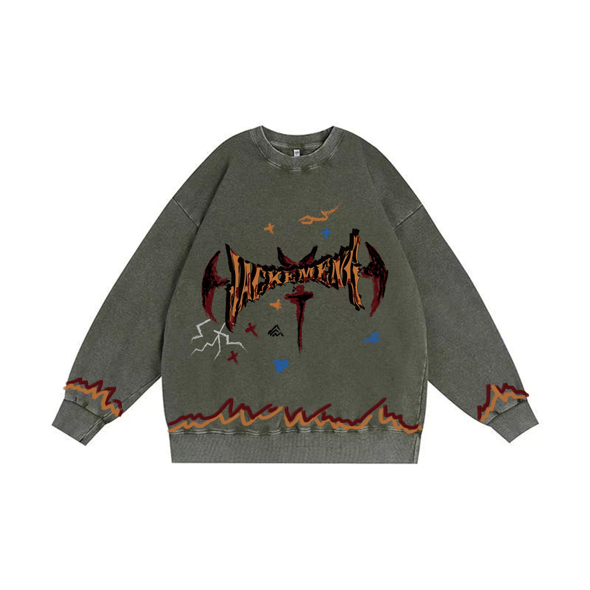 Demon JACKEMENG Washed Oversized Sweatshirt – [The Recounted Cloth]