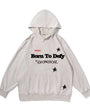 Dual-Letter Graphic Hoodie – Vintage-Washed Oversized– [Born To Defy]