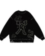 Monster Vintage-Washed Oversized Sweatshirt – [Oxide Union]