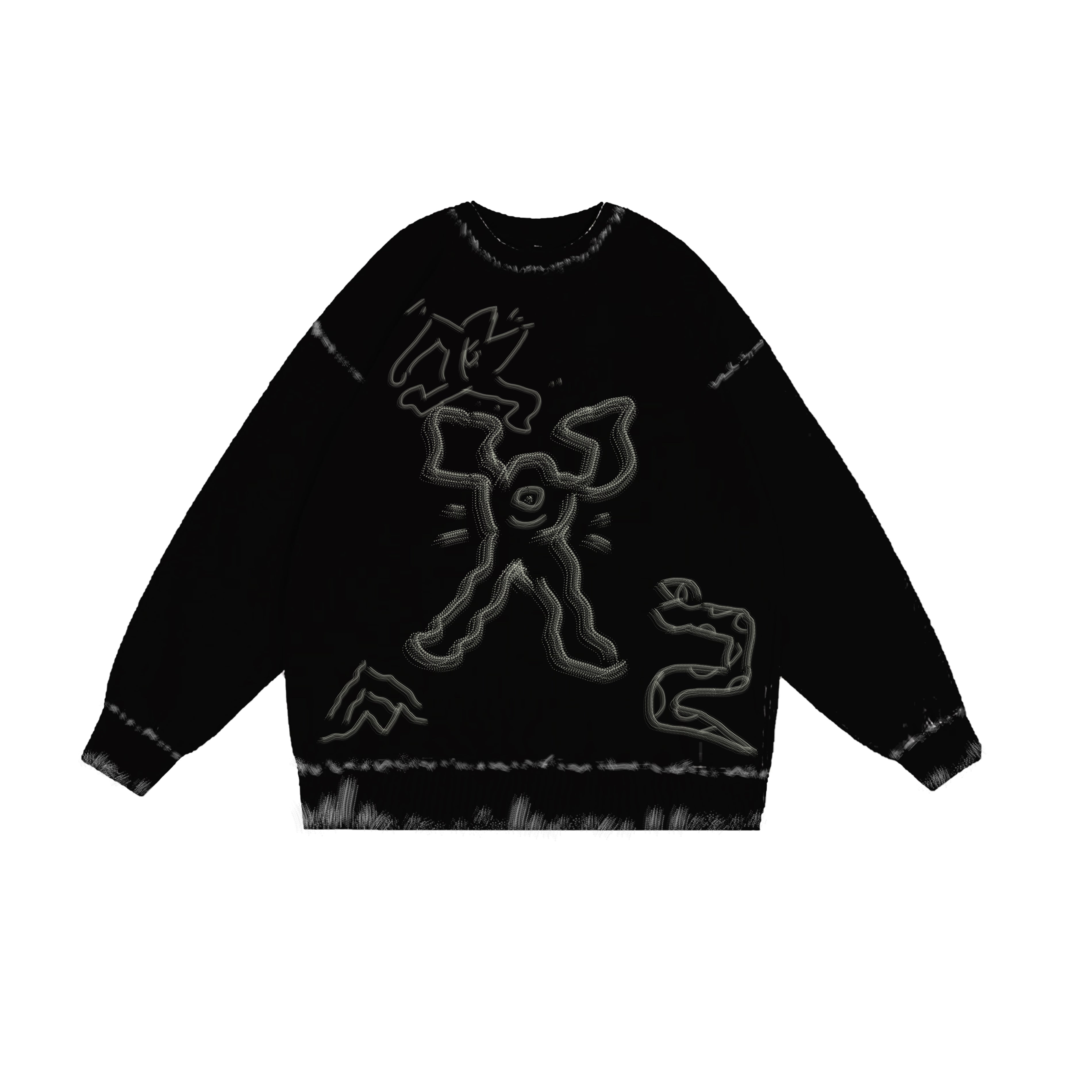 Monster Vintage-Washed Oversized Sweatshirt – [Oxide Union]