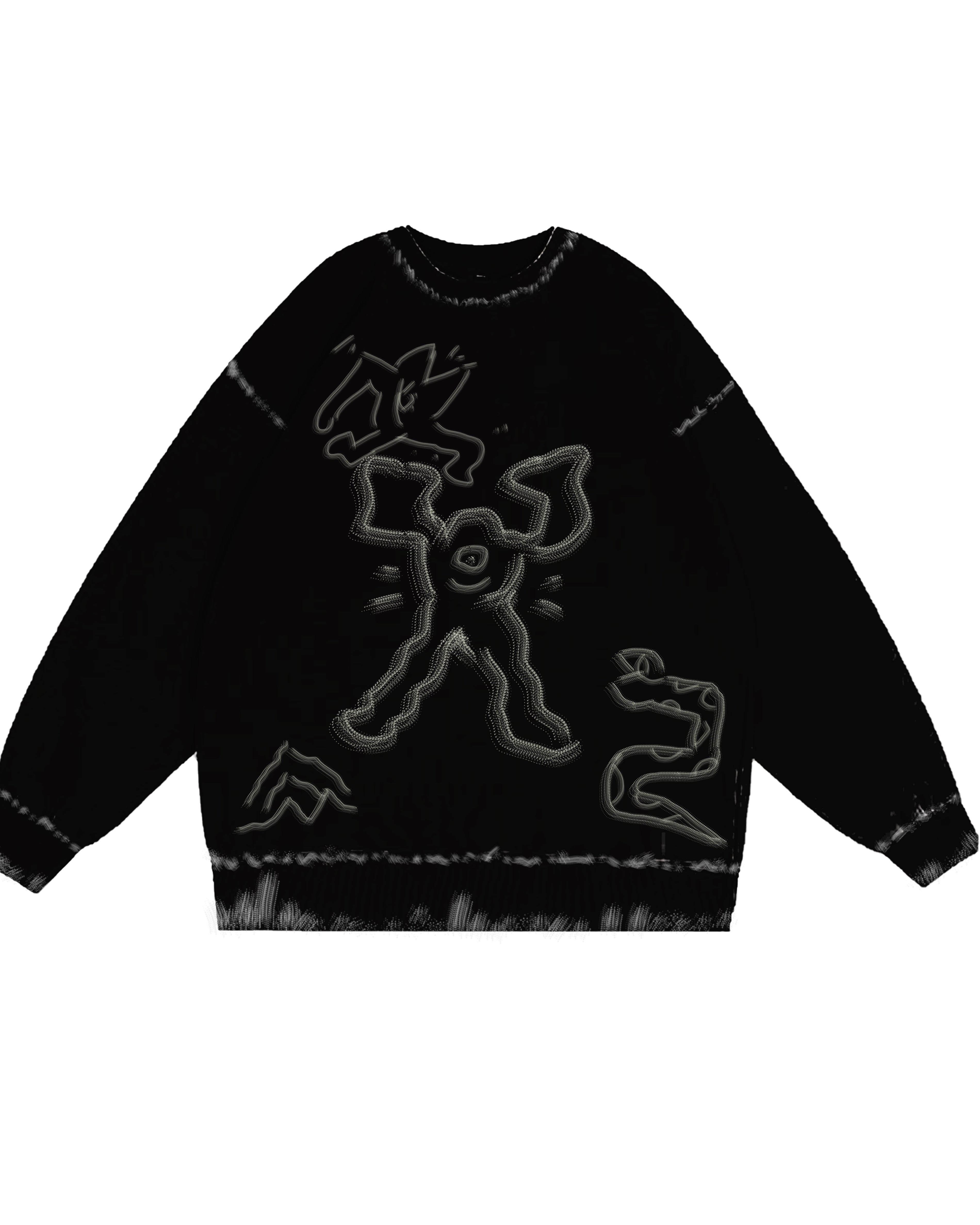 Monster Vintage-Washed Oversized Sweatshirt – [Oxide Union]