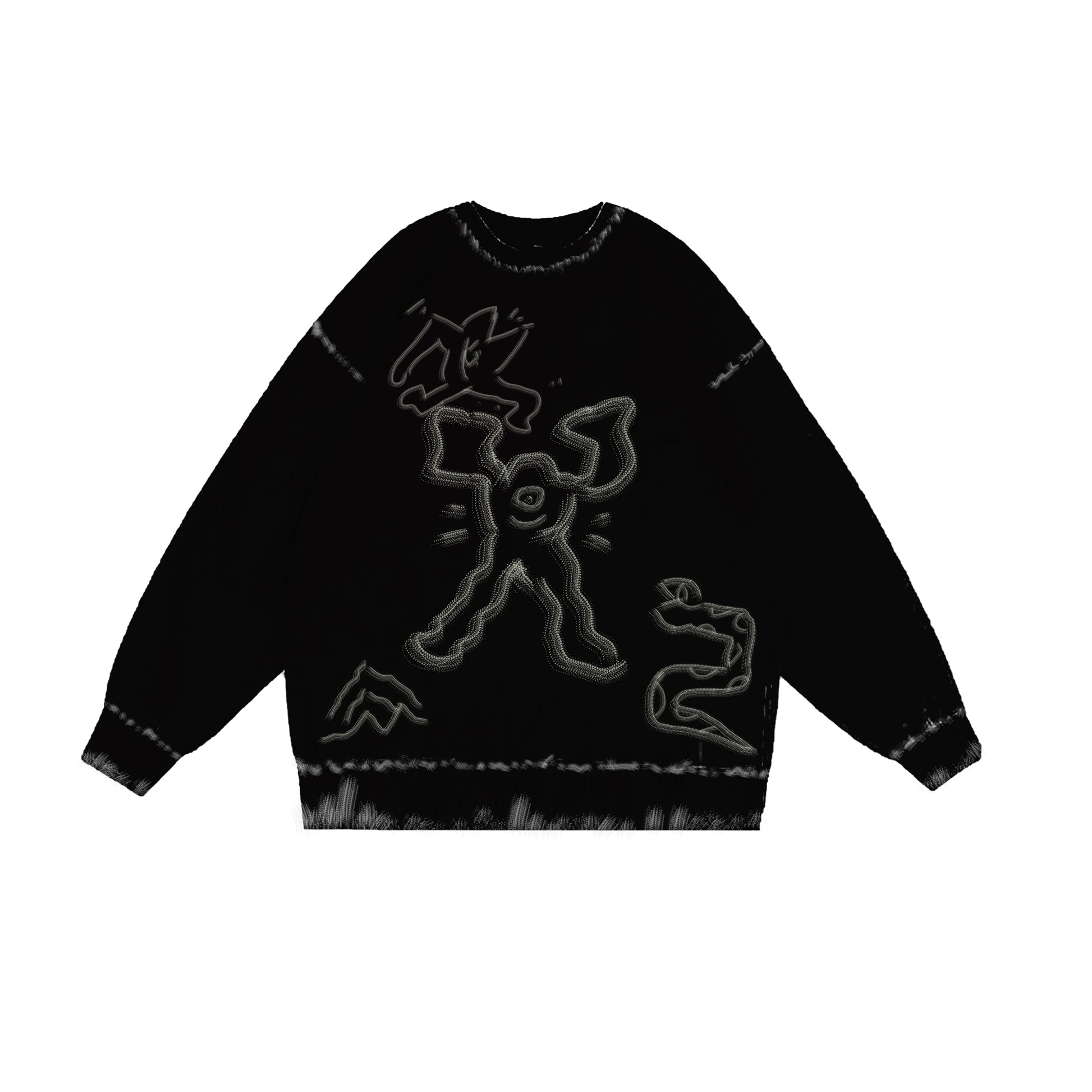 Monster Vintage-Washed Oversized Sweatshirt – [Oxide Union]