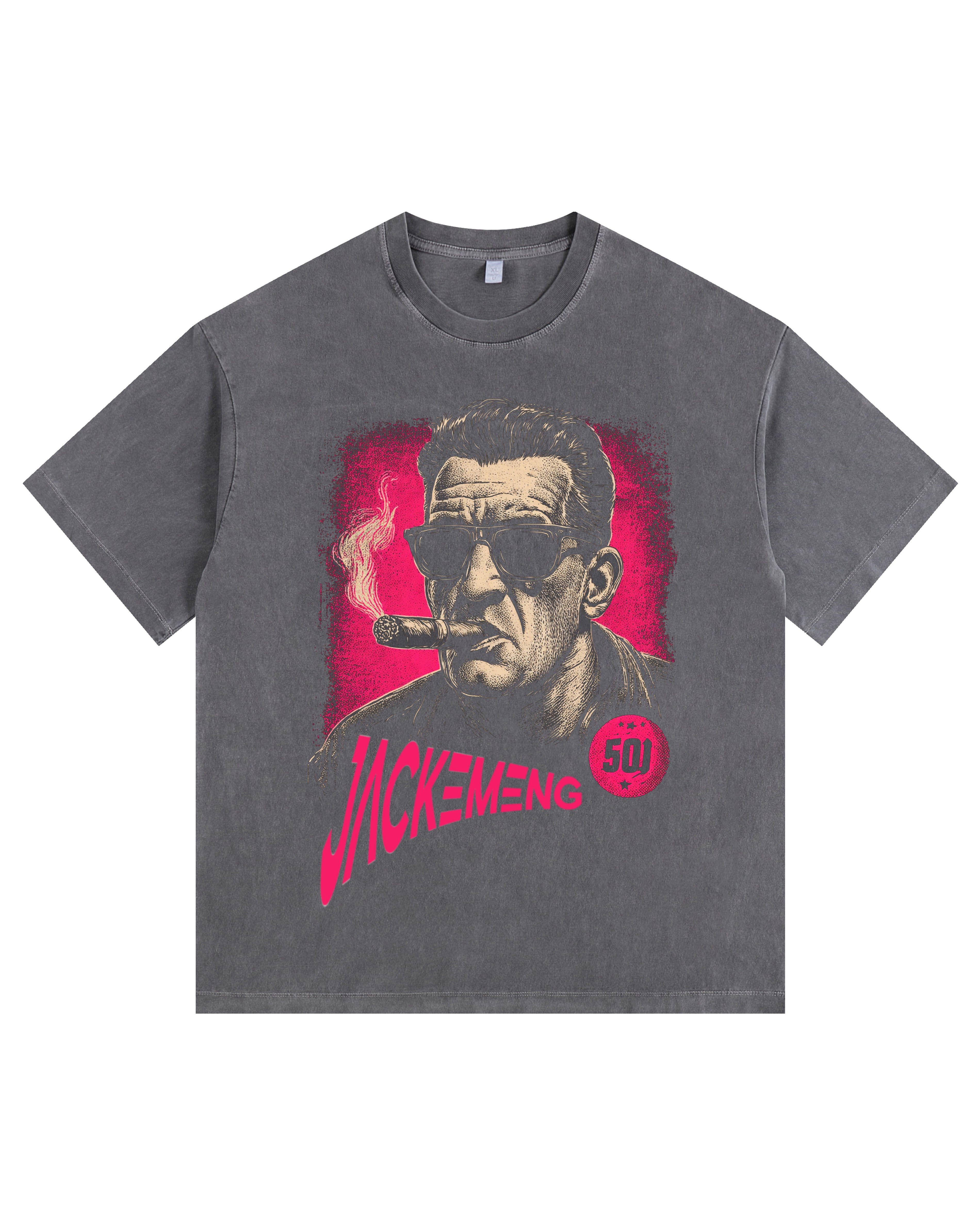 Boss Large Print Vintage-Washed Oversized T-shirt