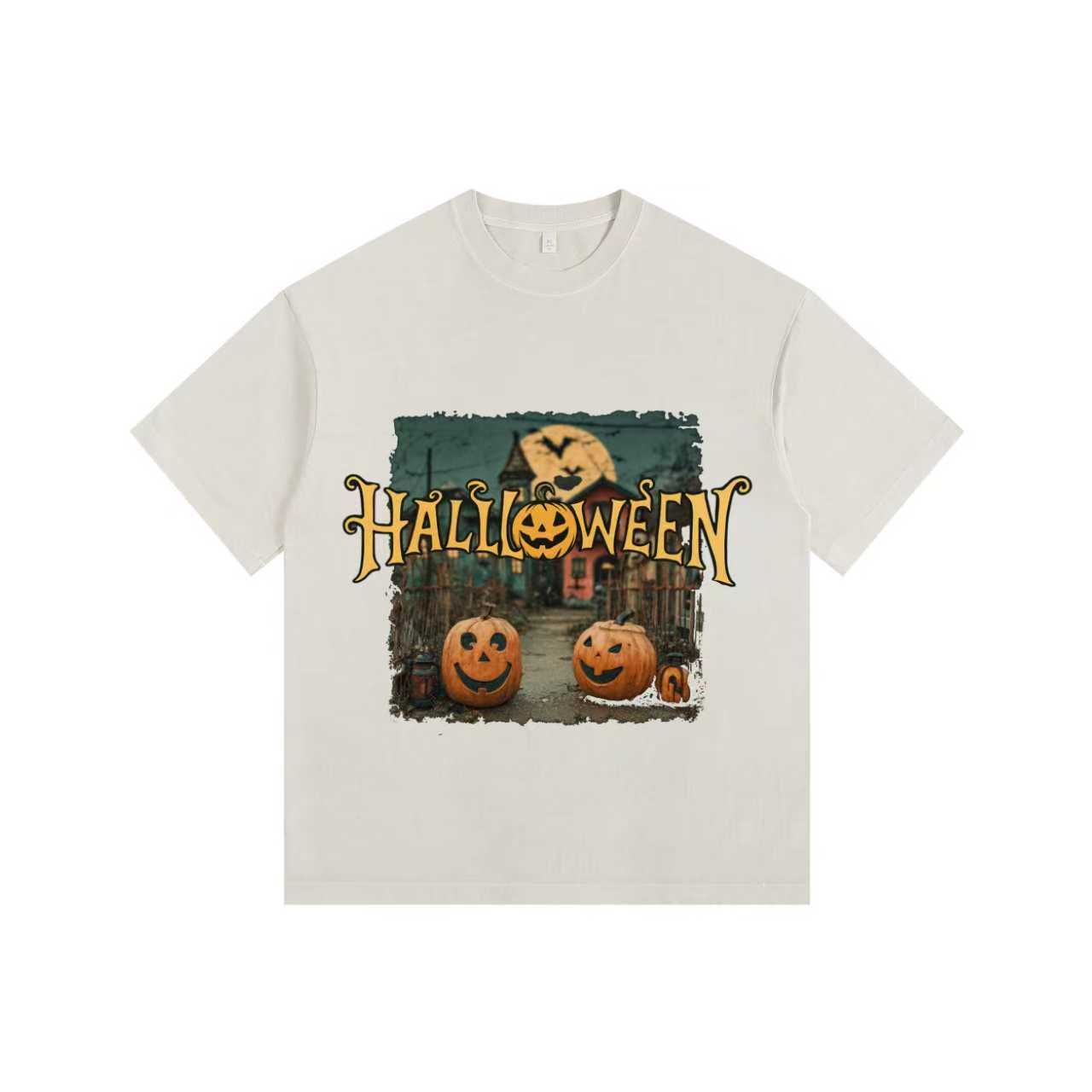 Village Vintage-Washed Oversized Tee – [Halloween🎃]