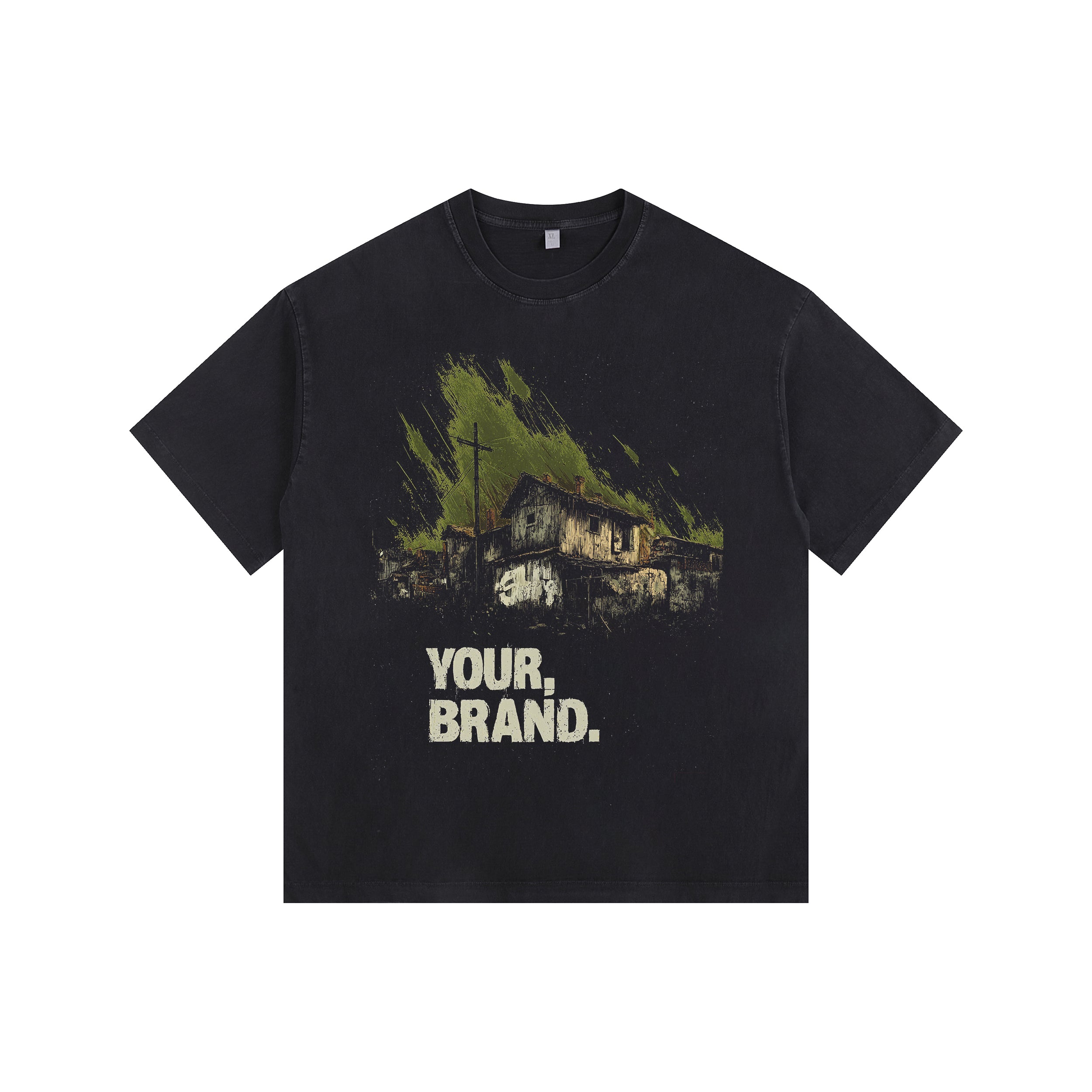 Derelict  House Vintage-washed oversized T-shirt