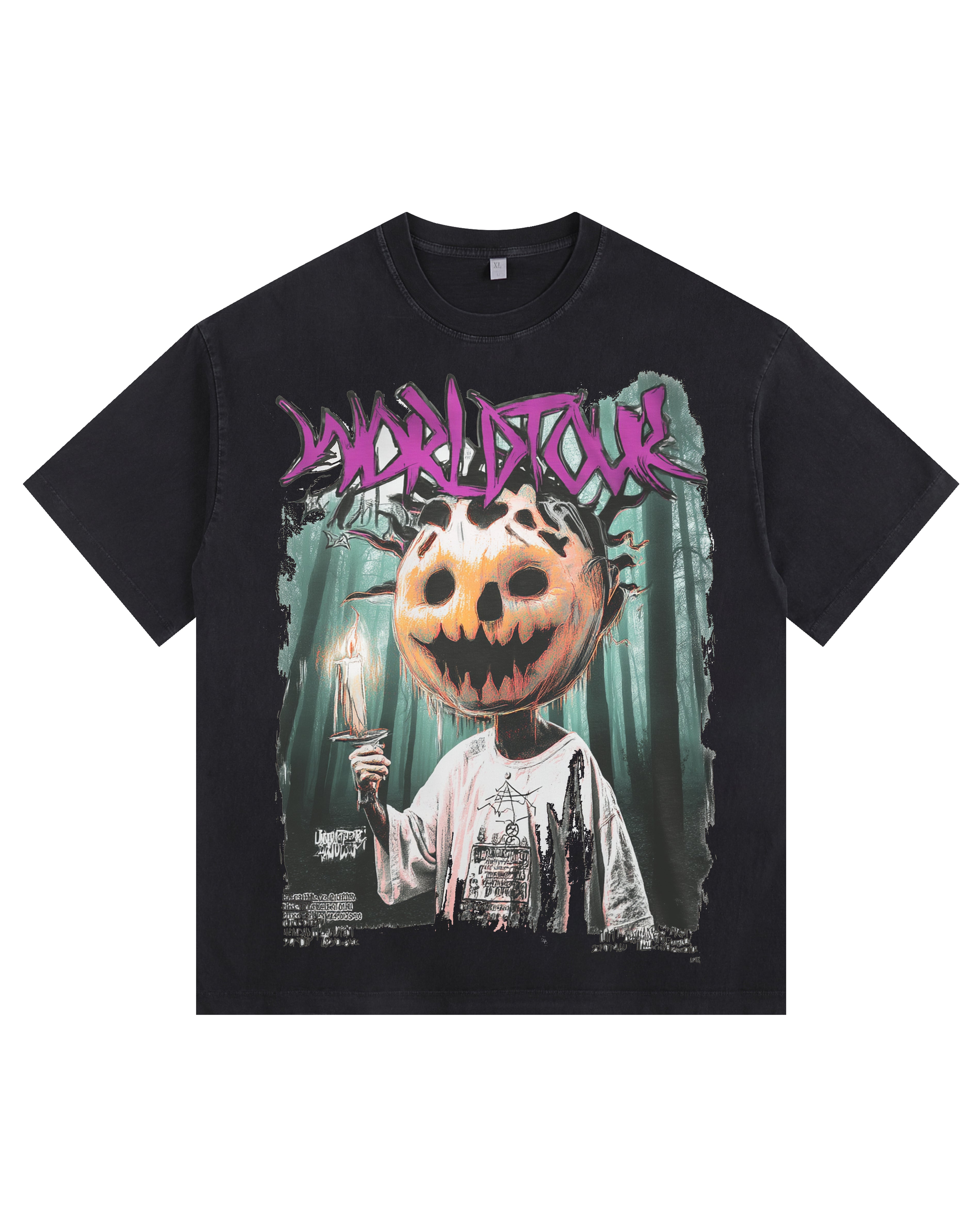 Pumpkin Boy Vintage-Washed Oversized T-shirt – [Halloween🎃]