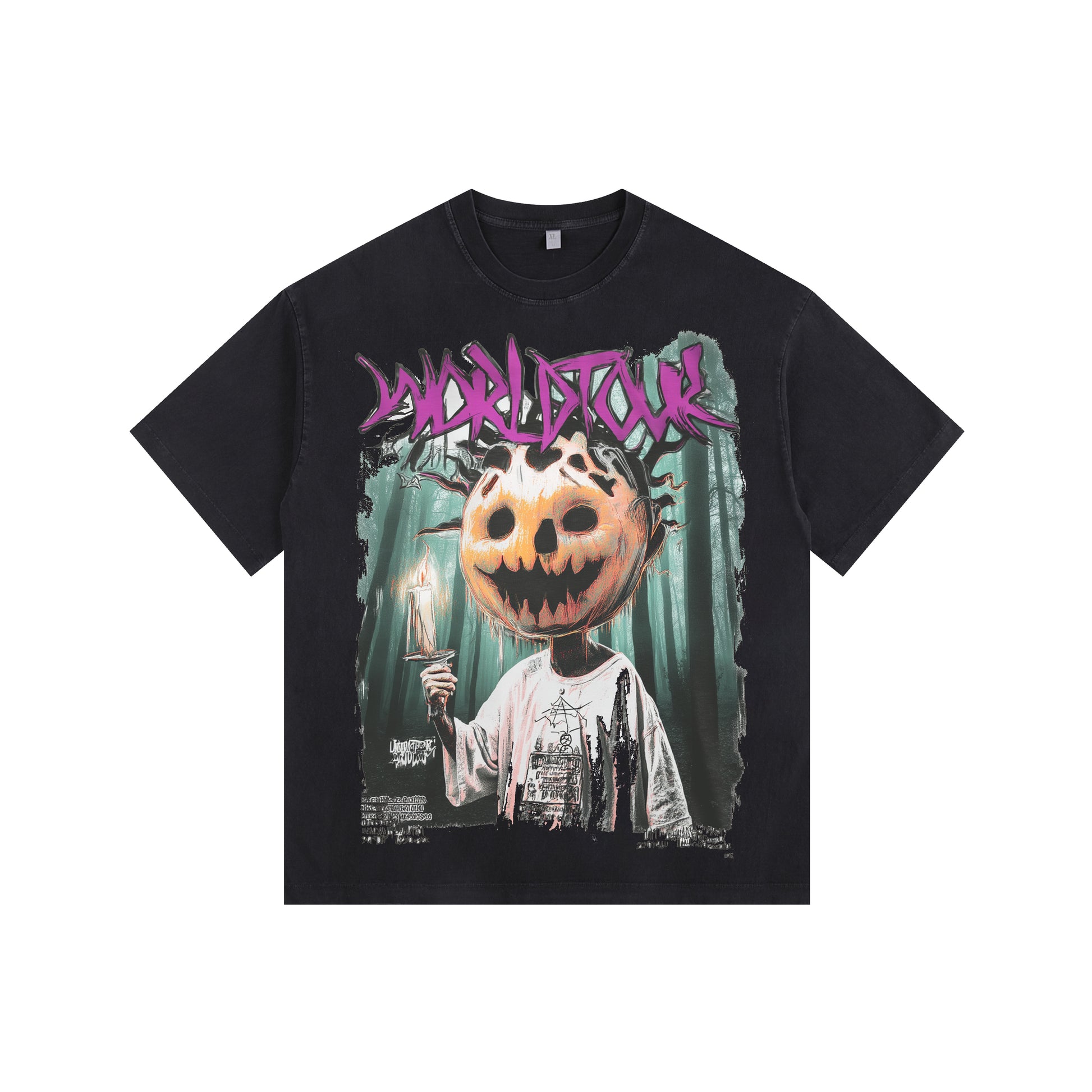 Pumpkin Boy Vintage-Washed Oversized T-shirt – [Halloween🎃]