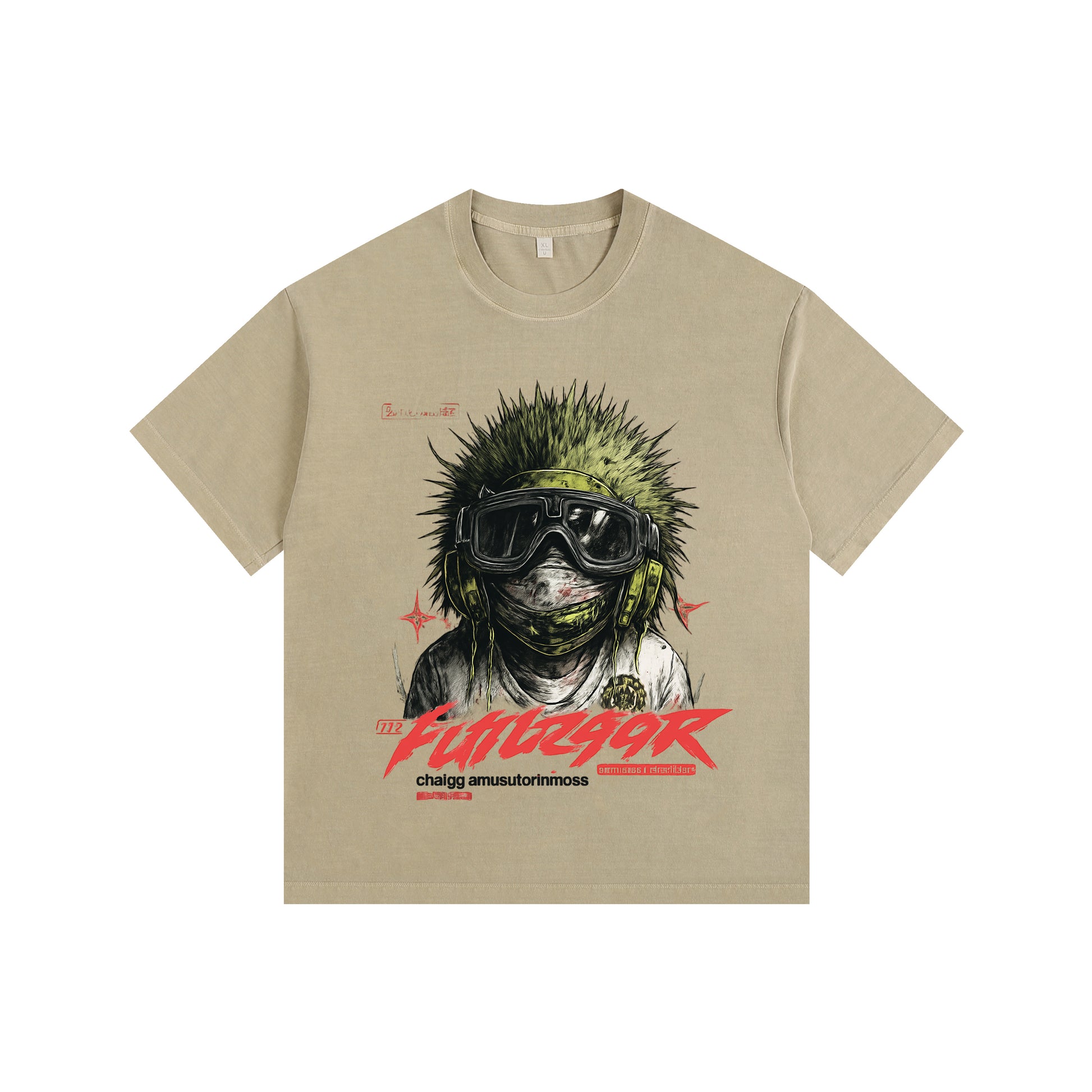 Green Sea Urchin Vintage-Washed Oversized T-shirt