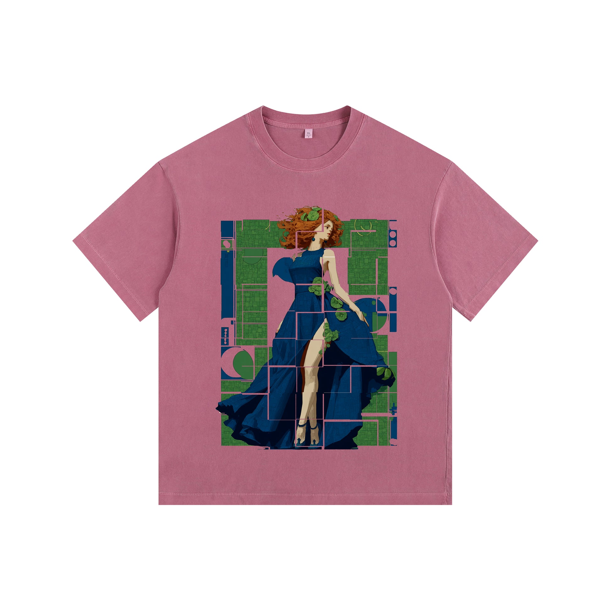 Blue Dress Vintage-Washed Oversized T-shirt