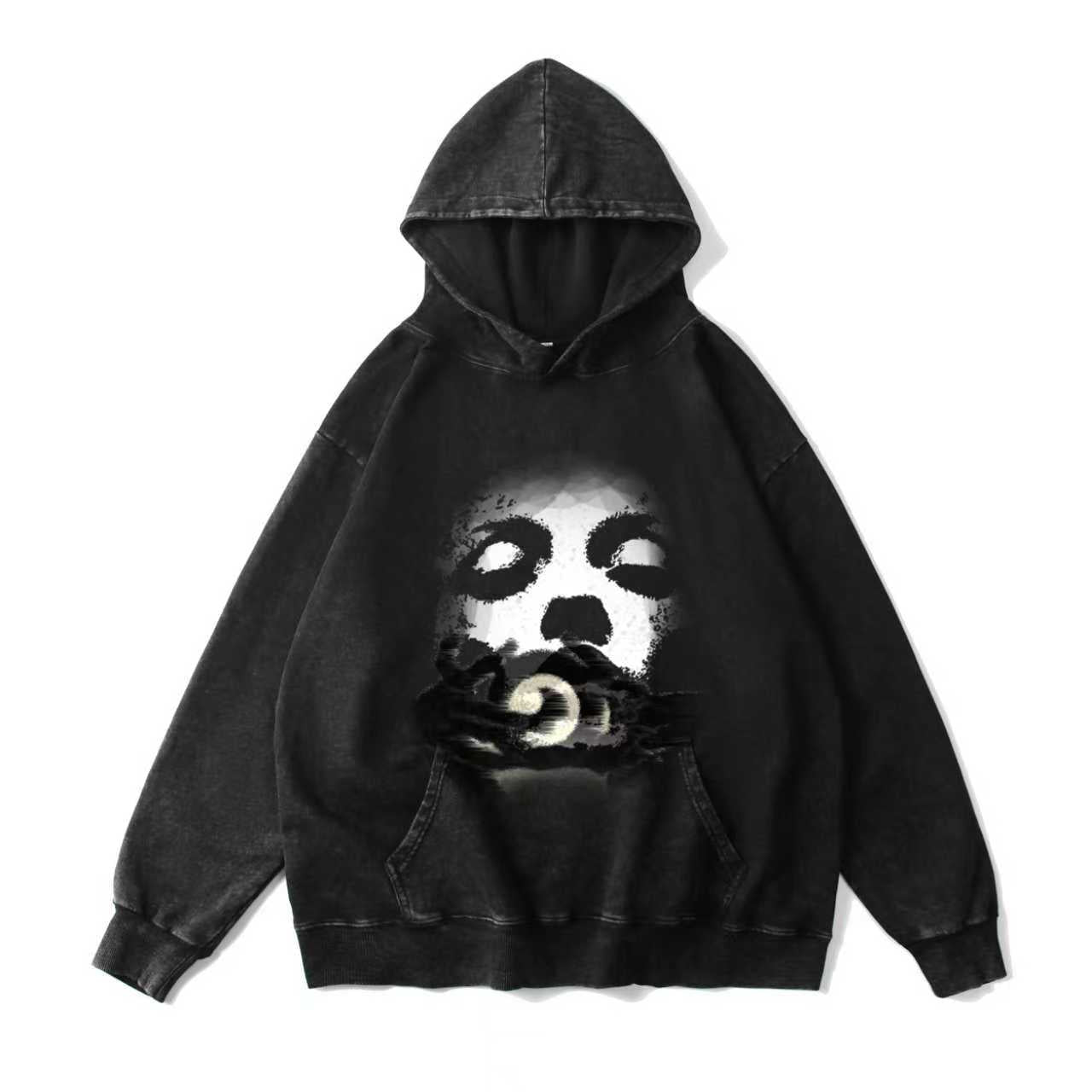 White-Face Camera Vintage-Washed  Hoodie