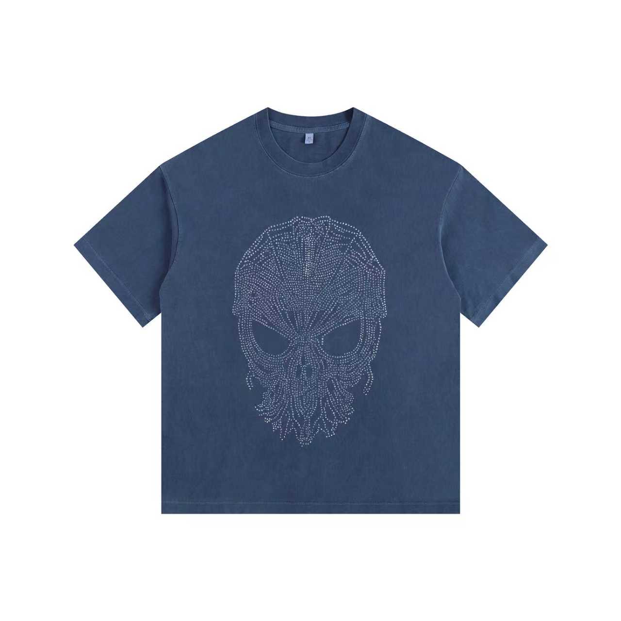 Skull Vintage-washed oversized T-shirt - [CRYSTAL REBEL]
