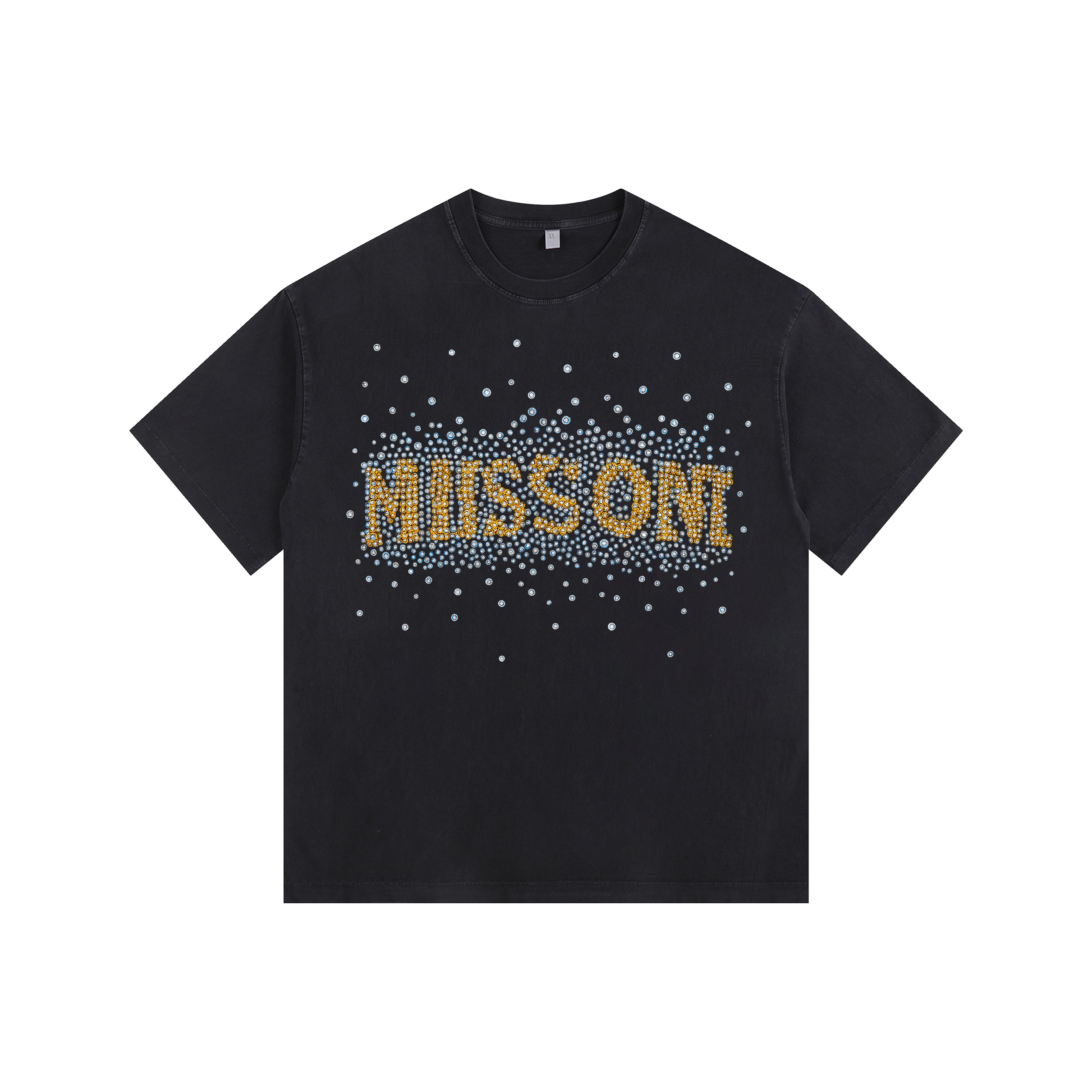 LETTER Vintage-washed oversized T-shirt - [CRYSTAL REBEL]