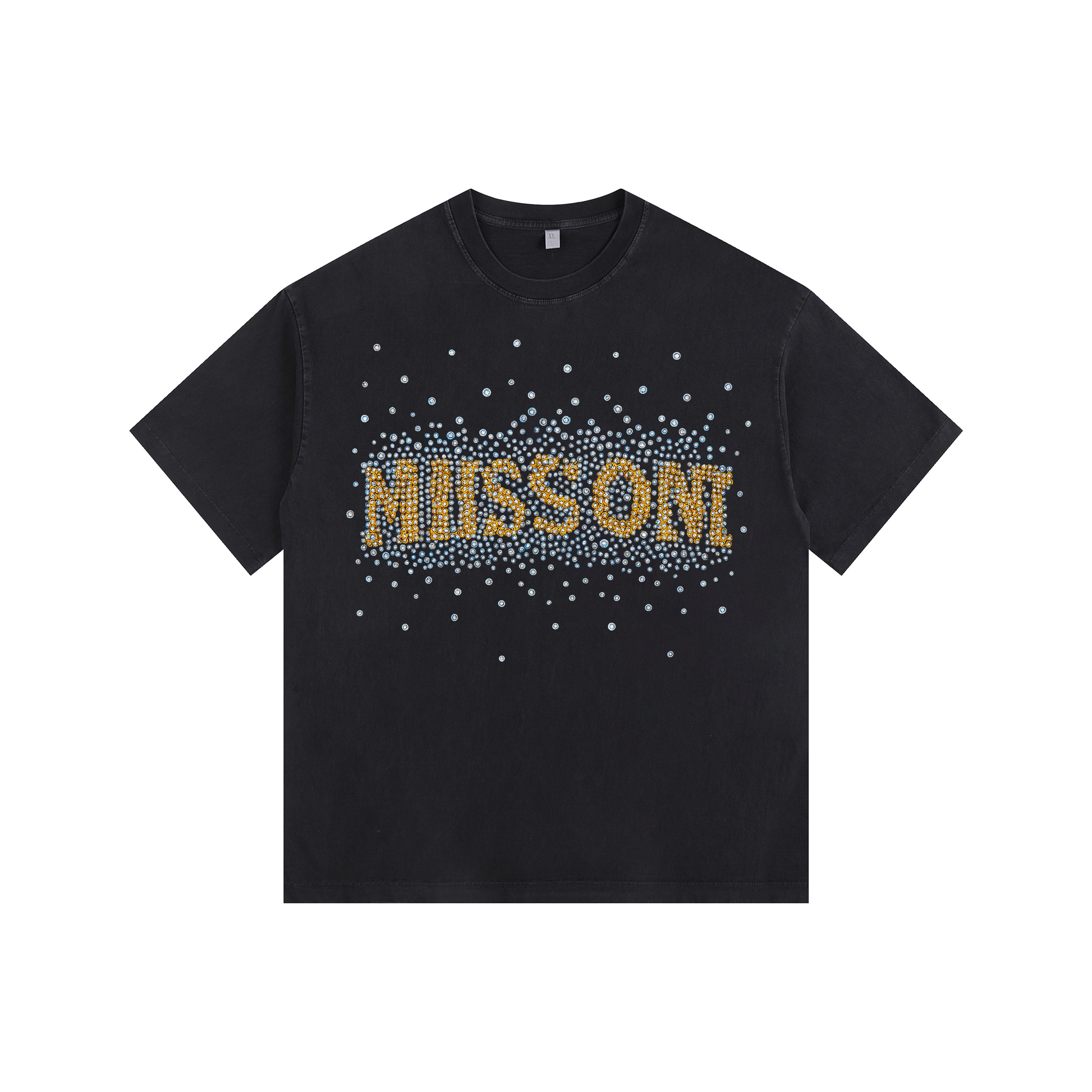 LETTER Vintage-washed oversized T-shirt - [CRYSTAL REBEL]