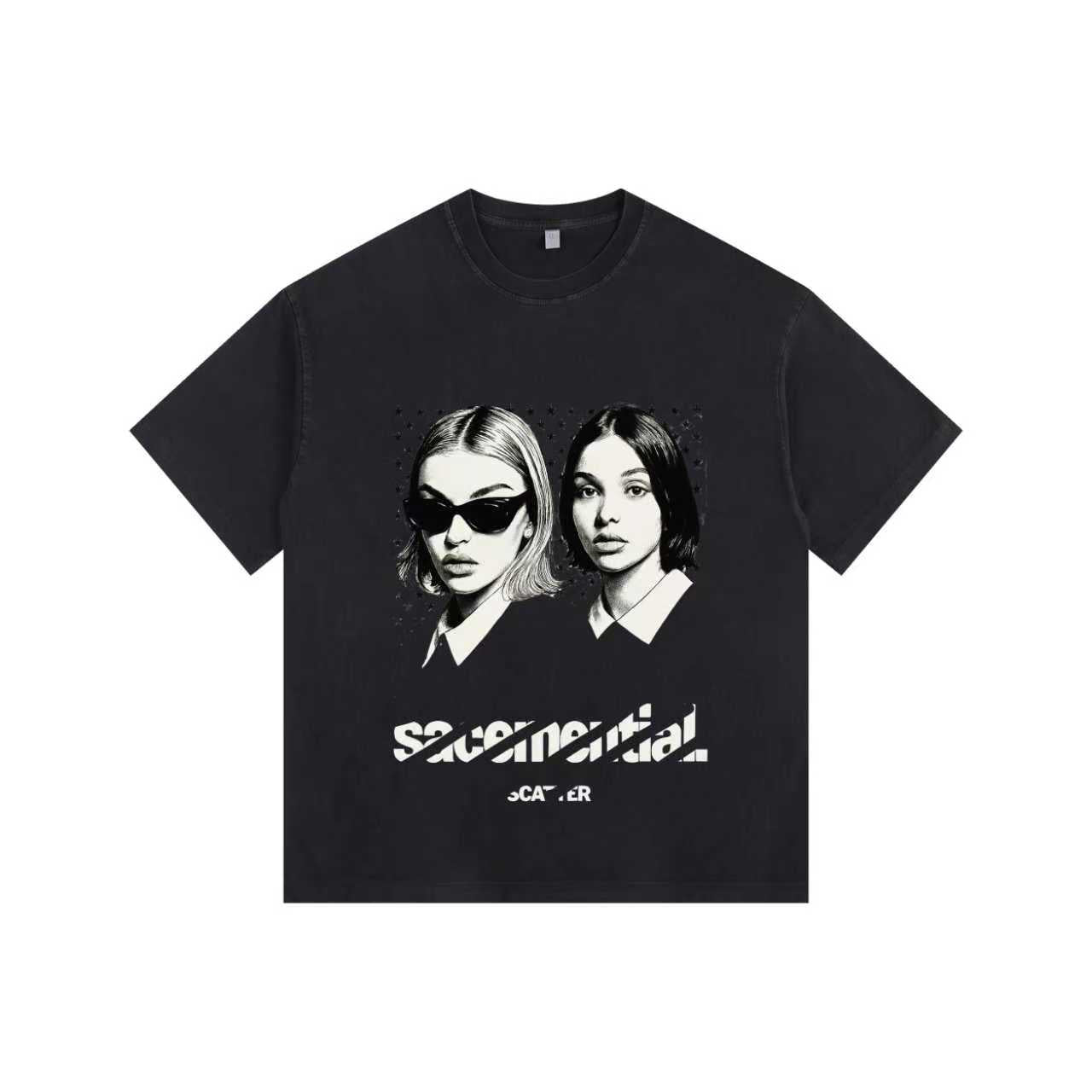 Sisters Vintage-washed oversized T-shirt